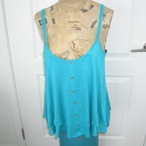 Swishy Turquoise Layered Top